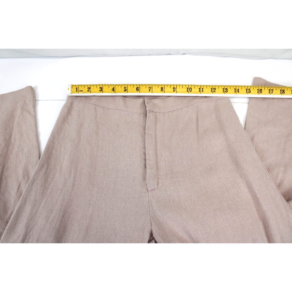 Rubber Ducky Productions Linen Blend Flare Leg Trousers Women S Rose Pink Pants - Picture 5 of 12